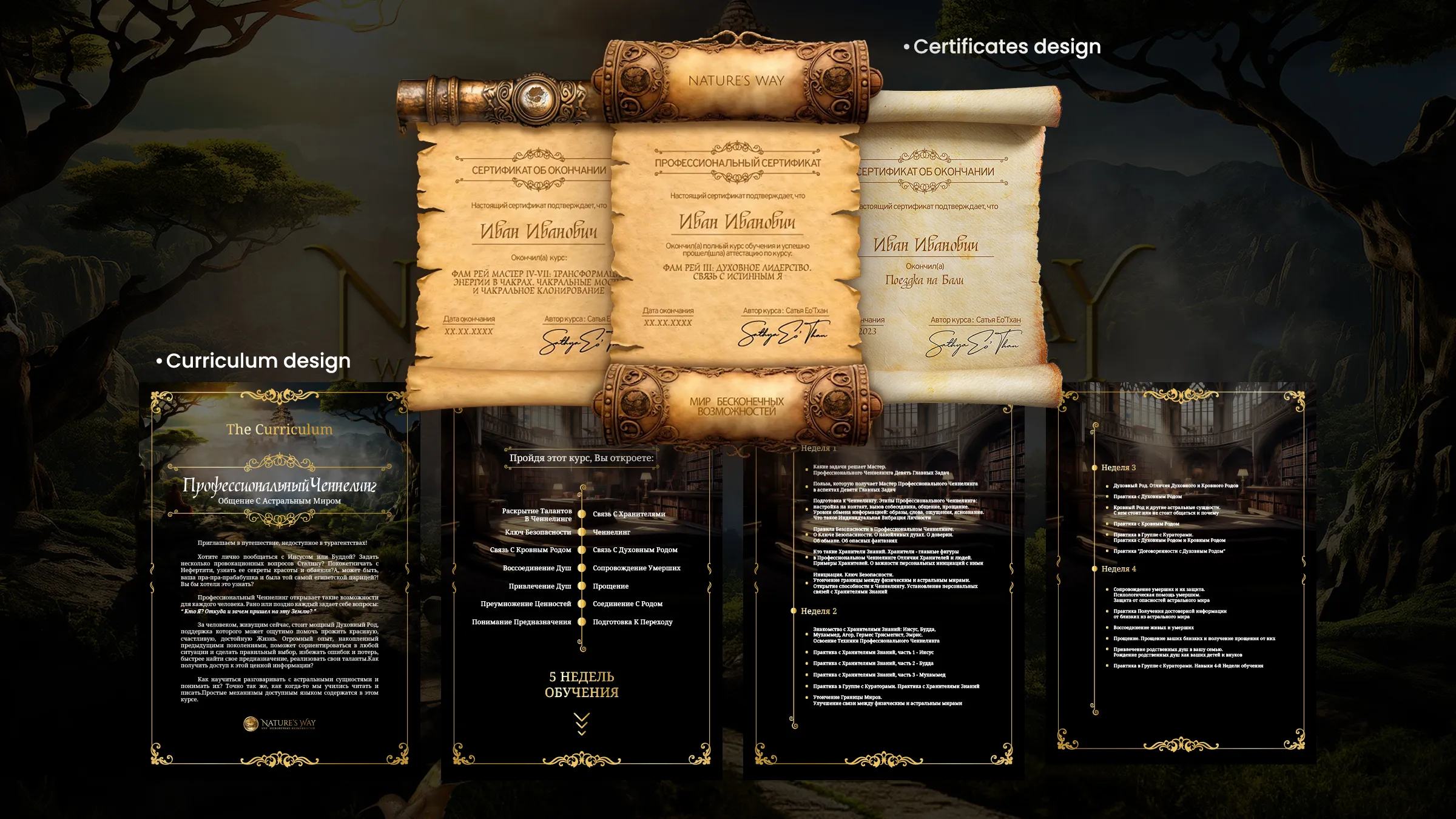 Nature’s Way - course curriculum page layouts