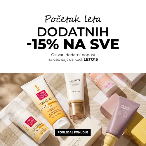 MagicBeauty.rs start of summer ad - an extra 15% off everything with the code LETO15