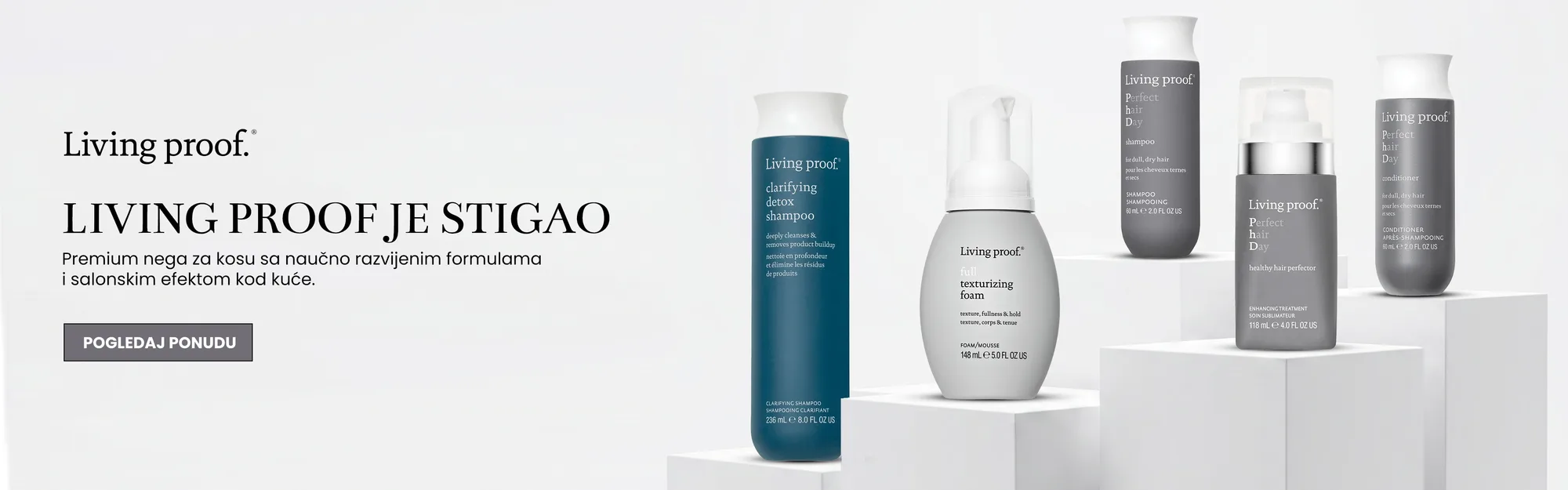 Living Proof web banner - premium hair care launch in the online store