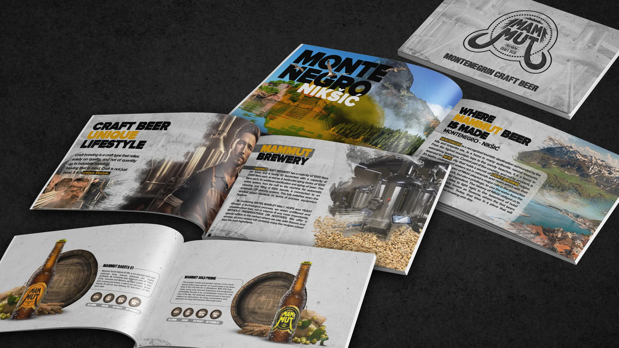 Mammut Craft Beer product catalogue - industrial craft beer design
