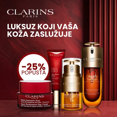 Clarins skincare ad for MagicBeauty.rs - 25% off