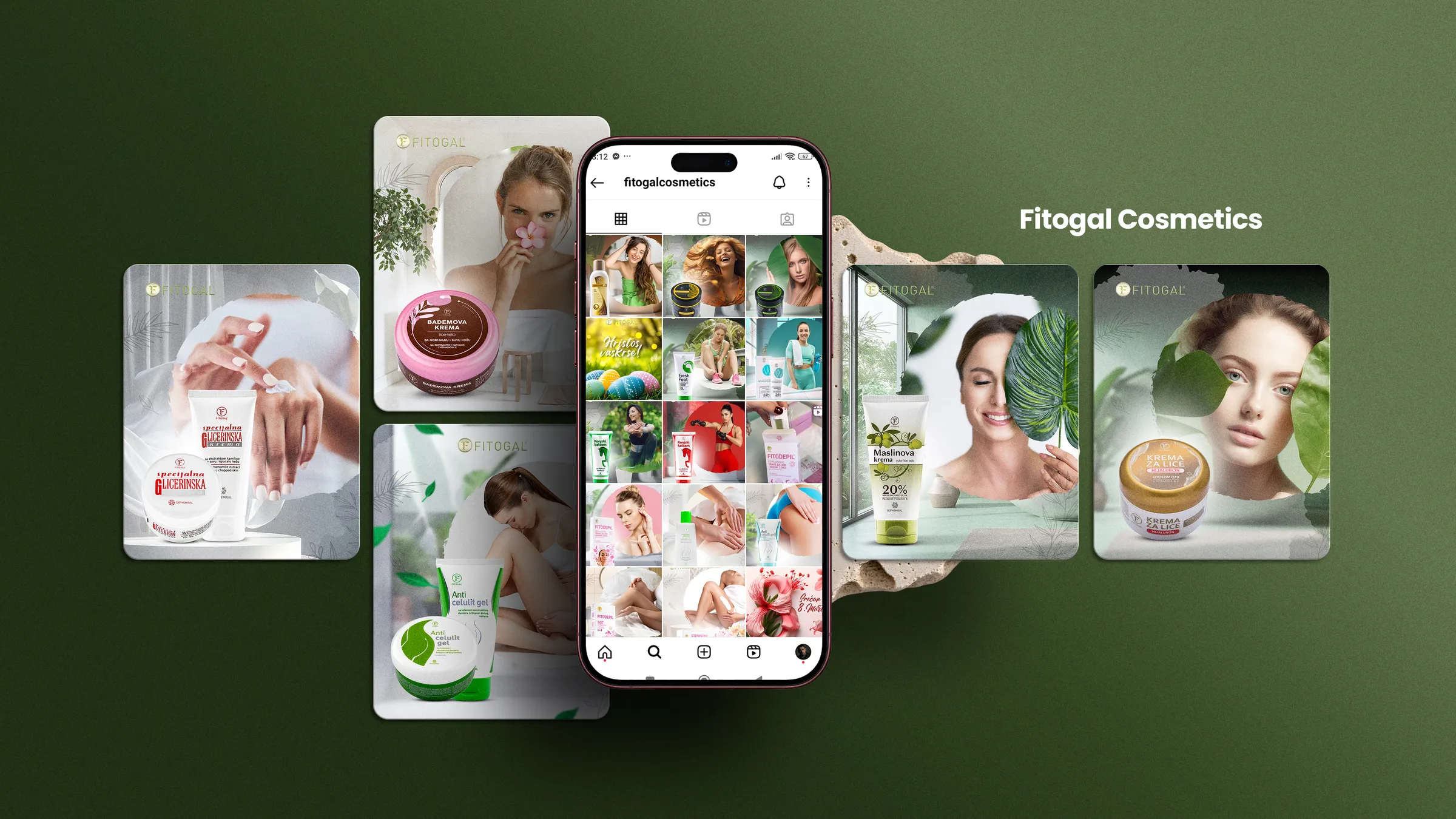 Fitogal Cosmetics Instagram feed design - Social Media