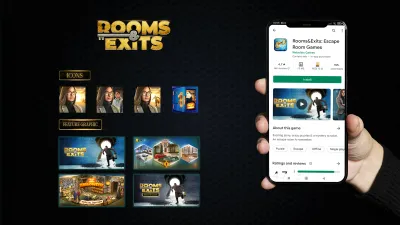 Rooms and Exits mobile game store creatives and ASO