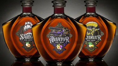 Aviator rakia brandy bottle label design