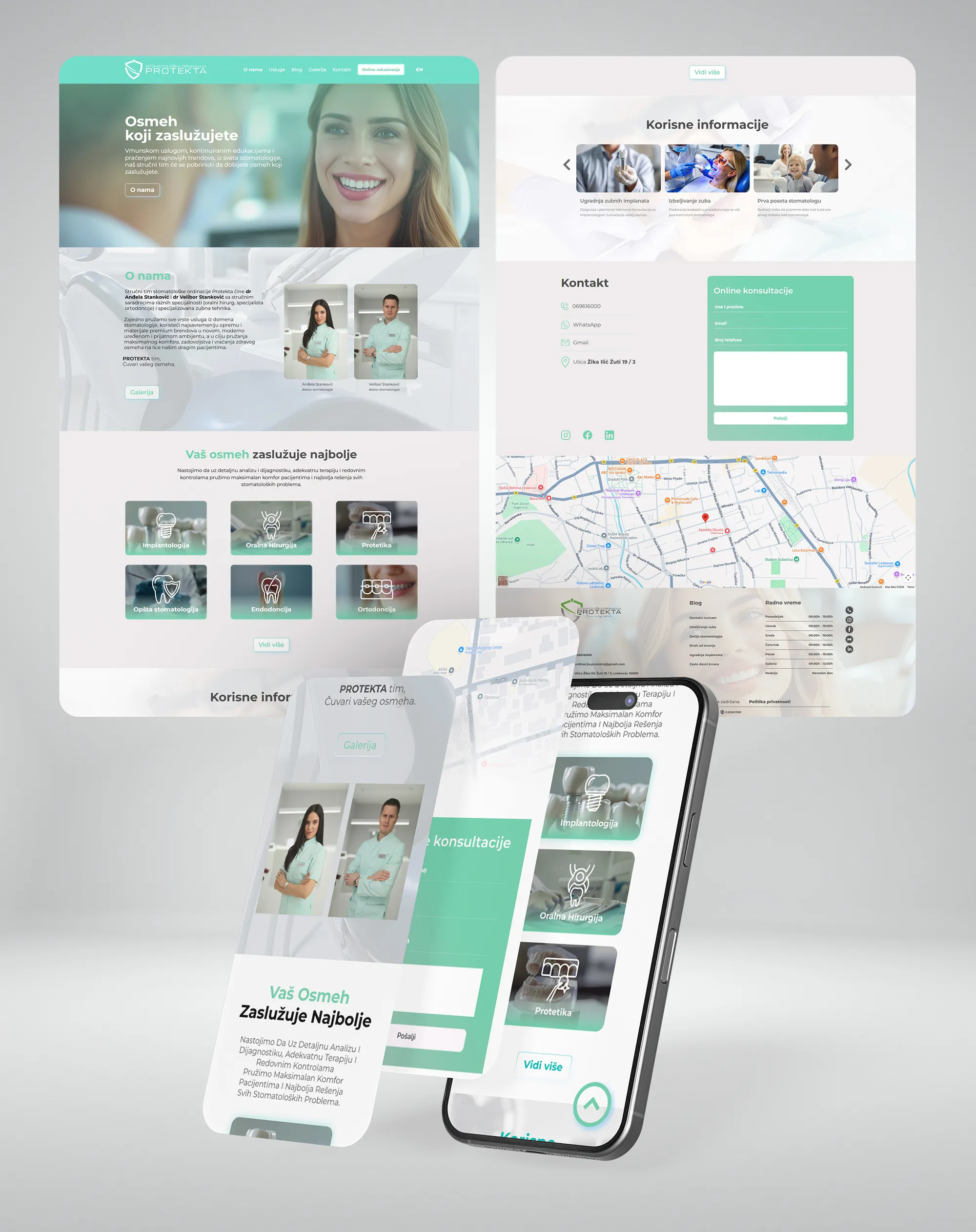 Protekta Dental Clinic website - full responsive page layout